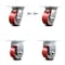 Service Caster 4 Inch Poly on Cast Iron Caster Set with Roller Bearing 2 Swivel Lock 2 Rigid SCC-35S420-PUR-RS-BSL-2-R-2 - alternate 1
